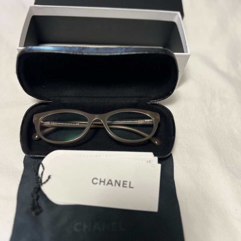 CHANEL Taupe Eyeglasses with Case